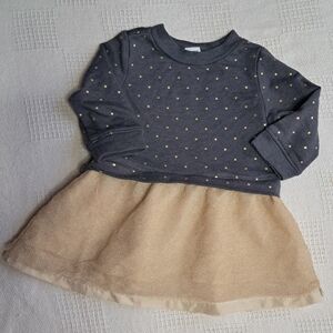 Baby girl 3-6 months old navy gray sweater dress with tulle bottom